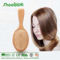 Natural Wooden Massage Scalp Comb Cushion Brush Wooden Bristles