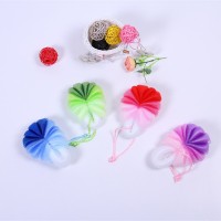 Soft gradient color mesh sponge shower puff bath flower  mesh shower bath sponge