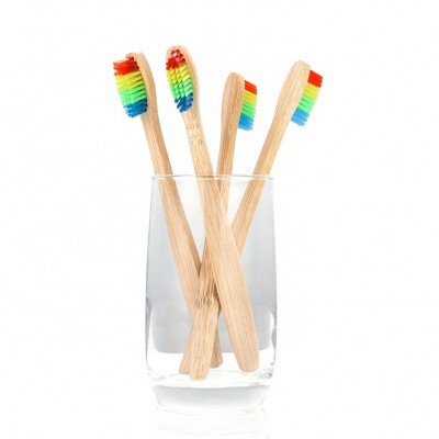 Wholesale Eco-friendly Natural Organic Colorful Soft Bristle Bamboo Handle Tooth Brush