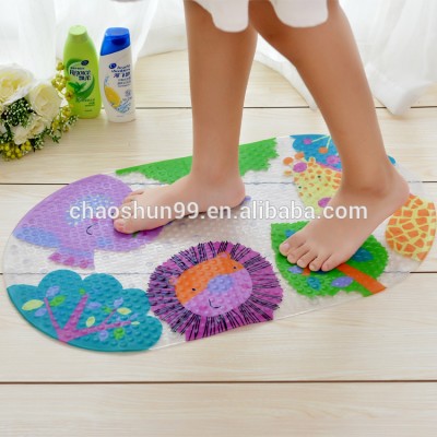 Hot selling colorful different shape designed pvc anti-slip bath mat used in bath tub spa