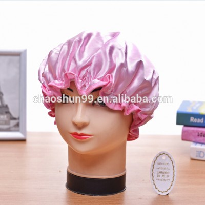 Satin silk single layer shower cap