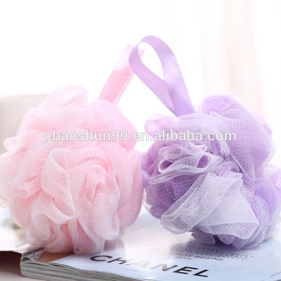 Wholesale promotional body cleaning simple flower PE mesh loofah sponge