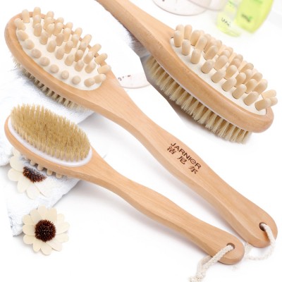 Long  handle  double sided  wood bath  brush