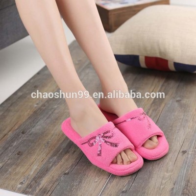 Custom logo sheepskin slippers women