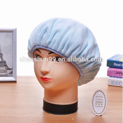 Wholesale Custom Two-Layers Transparent Fabric Shower Cap