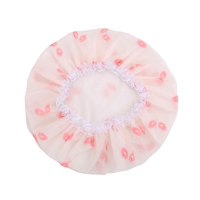 New Women  Lovely Printing Elastic Double Layer Multifunctional  Waterproof Shower Cap