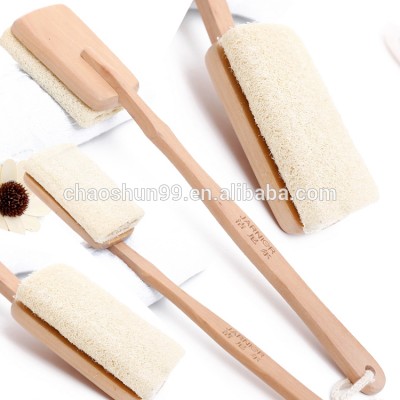 Natural Loofah Bath Brush Long Handle Sponge Back Brush Body Scrubber Exfoliator