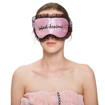 Wholesale Custom screen printing  natural Satin sleep travel silk eye mask